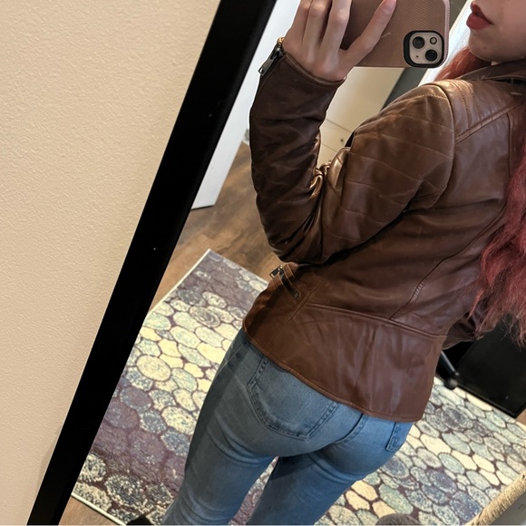 Danier Leather Jacket - Style: Tayla, Dark Cognac - Picture 8 of 13